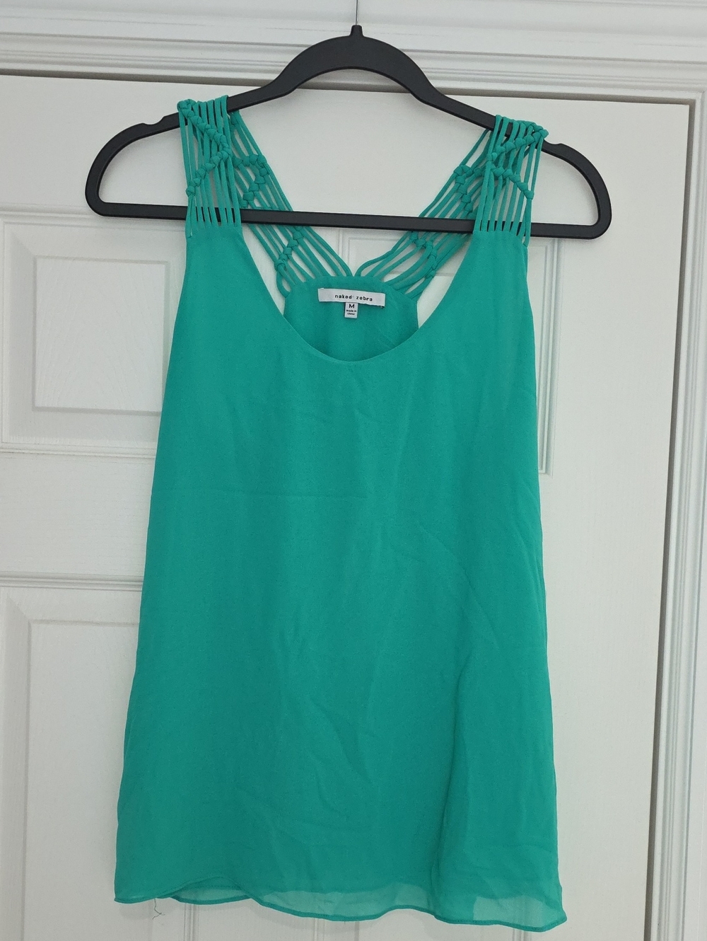 Naked Zebra Teal Green Strappy Shoulder Camisole